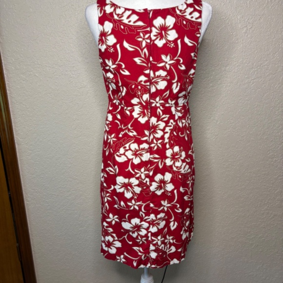 Hilo Hattie Classic Red Hibiscus Sleeveless Hawaiian Cotton Dress Women's Size 8 - Picture 5 of 9